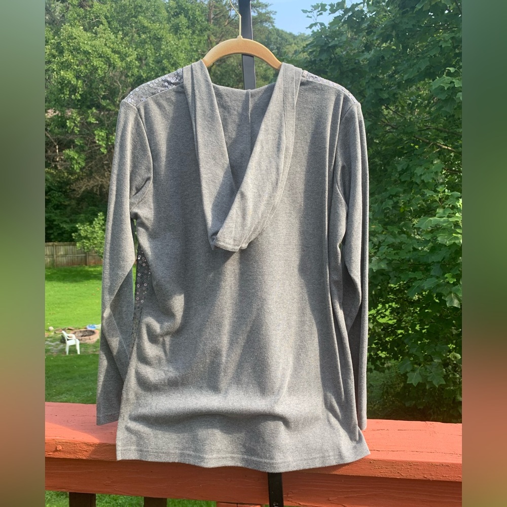 Quacker Factory Sequin Front Long Sleeve Hoodie S… - image 5